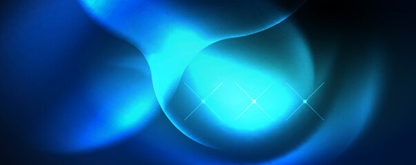 Neon glowing waves, magic energy space light concept, abstract background wallpaper design