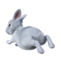 2023 干支 ウサギ うさぎ 兔 新年 年賀状 3D CG 飛躍 跳躍 3DCG 透過PNG	