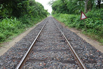 Fototapeta premium Narrow gauge railway on ground