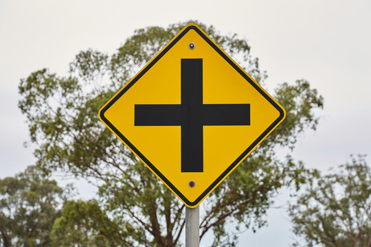 Naklejki Crossroads sign on road