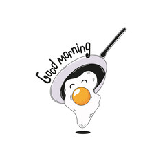 Hand drawn cute egg illustration.