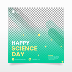 Simple Green Science Day Banner for Social Media Post