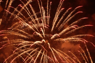 fireworks explosive on dark sky in night