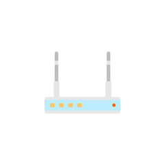 Wifi router icon in color, isolated on white background 