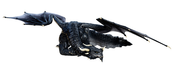 Fototapeta premium 3D Rendering Fairy Tale Dragon on White