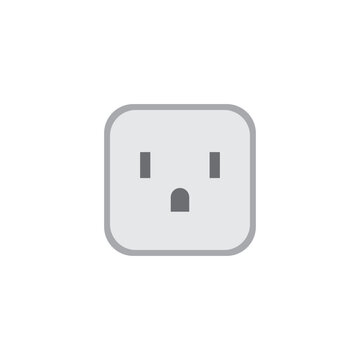 Wall power socket icon in color, isolated on white background 