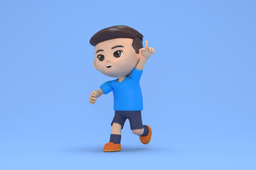 cartoon football player celebration when he football a goal.
