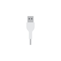 USB cable icon in color, isolated on white background 