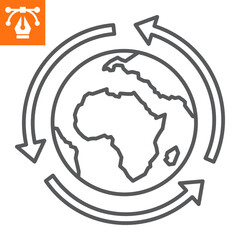 Global process line icon, outline style icon for web site or mobile app, business and world, international work vector icon, simple vector illustration, vector graphics with editable strokes.