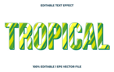 Tropical  editable text effect, modern lettering typography font style, colorful 3d text for tittle