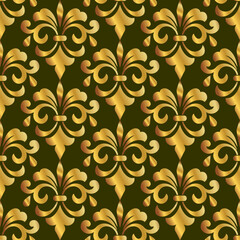 Vector damask seamless pattern background. Elegant luxury floral texture for wallpapers, backgrounds and page fill.