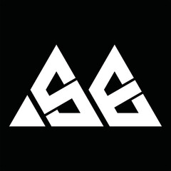 SE Logo monogram triangle double shape design template
