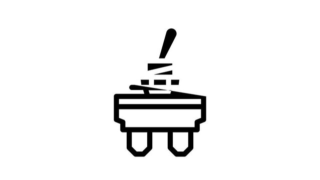 joystick switches mechanism line icon animation