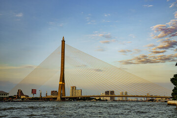 Fototapeta na wymiar bridge over the river in Bangkok