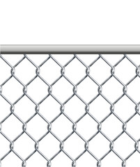 Fototapeta premium chain link fence wire mesh steel metal isolated on transparent background. Art design gate made. Prison barrier, secured property.