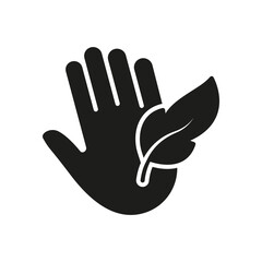 Obraz premium Hypoallergenic Concept Black Icon. Sensitive Hand Skin Feather Silhouette Symbol. Soft Hypo Allergenic Sign. Dermatology Delicate Cosmetic. Isolated Vector Illustration