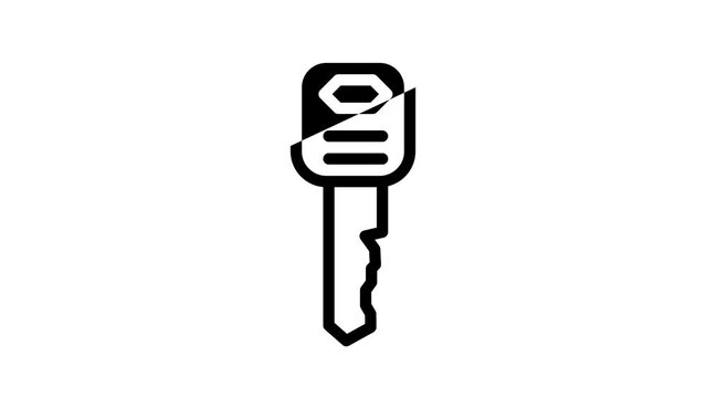 standard english key line icon animation