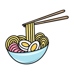 Vector Ramen Flat Design Japan Icon