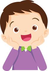 children relaxed sitting with hands on cheek and thinking