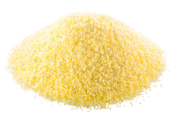 Pile of semolina, a coarse durum wheat flour, isolated png