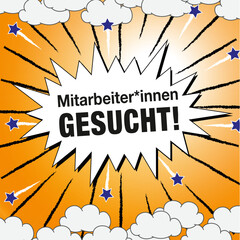 Mitarbeiter gesucht, Job Anzeige zur Mitarbeiter suche