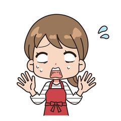 An illustration of a woman who is shocked and becomes white-eyed.