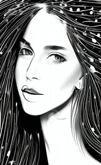 Portrait of a girl. Illustration. Created with the help of artificial intelligence