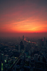city skyline at sunset - Bangkok