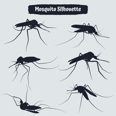 Collection of animal mosquito silhouettes vector