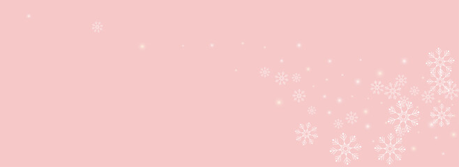 Golg Snow Vector Panoramic Pink Background. magic