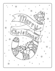 Christmas Candy Cane Coloring Page, christmas coloring pages, merry decorated candy cane