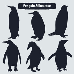 Collection of Penguin Silhouette in different poses