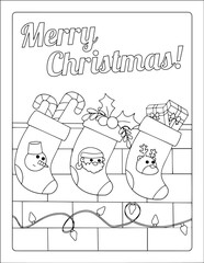 Coloring Page : Merry Christmas, New Year.  The Perfect Addition to Handmade Christmas Cards: Coloring Pages. Make Your Christmas Gifts Special