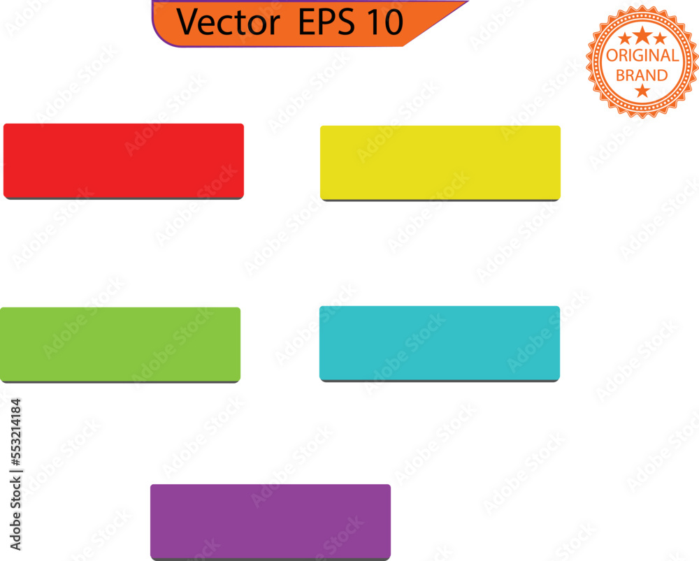 Wall mural modern web buttons. collection of blank colorful buttons