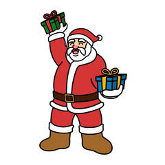 Santa Clause character with gift box for christmas