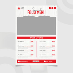 Fototapeta na wymiar Food menu Flyer design template