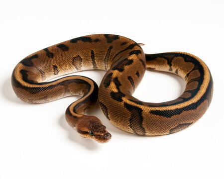 Genetic Stripe Ball Python on White Background