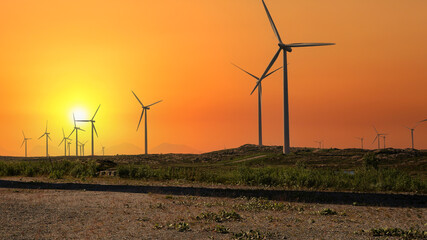 Fototapeta premium Wind turbines, Smoela wind park, Norway