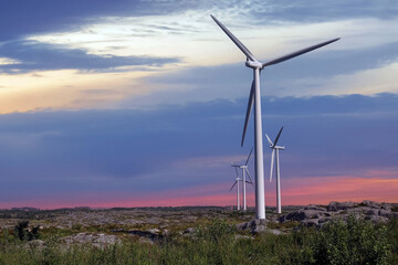 Wind turbines, Smoela wind park, Norway
