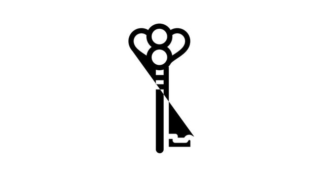 old style key line icon animation