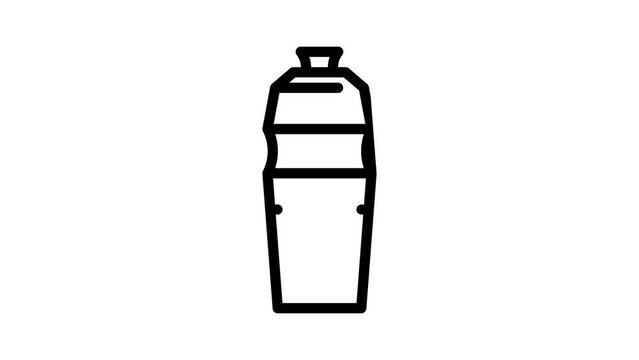 water bottle line icon animation