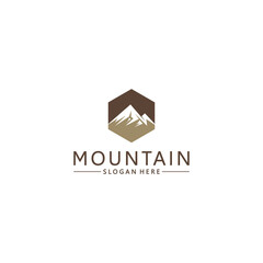 mountain logo template vector in white background