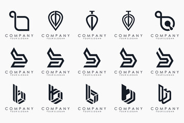 Set of creative abstract monogram letter B logo design © gemilang