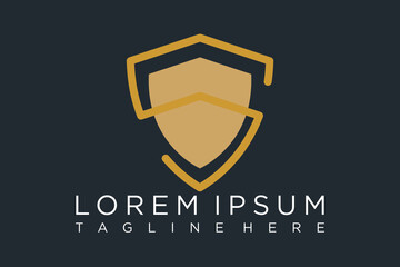 Simple gold Shield Letter S, logo template