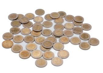 stack of 50 turkish coins