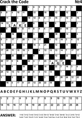 Crack the code crossword puzzle or game (codebreaker, codeword, codecracker, coded crossword) with two hints. Answer included.
