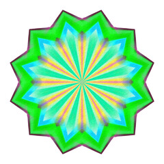 flower vector with green and blue colors 