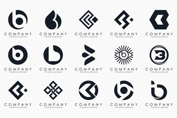 creative letter B logo icon set. design for business of luxury, elegant, simple.