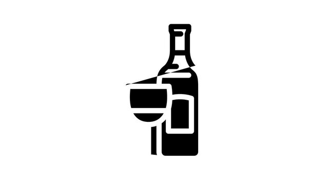 zinfandel red wine line icon animation