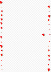 Red Hearts Vector White Backgound. Paper Heart